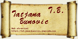 Tatjana Bunović vizit kartica